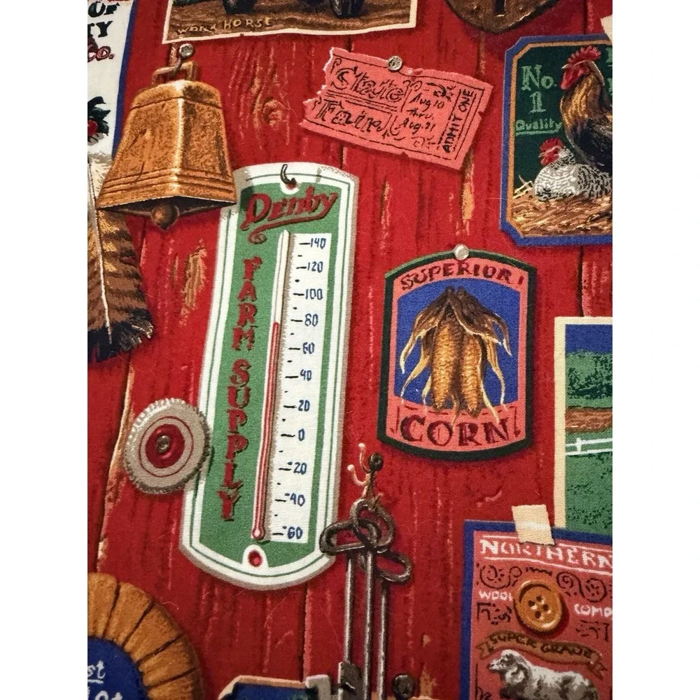 Handmade Quilt 54.5 X 73.5 Farmhouse Antiques Barn Cow Farm Western Blanket Barn